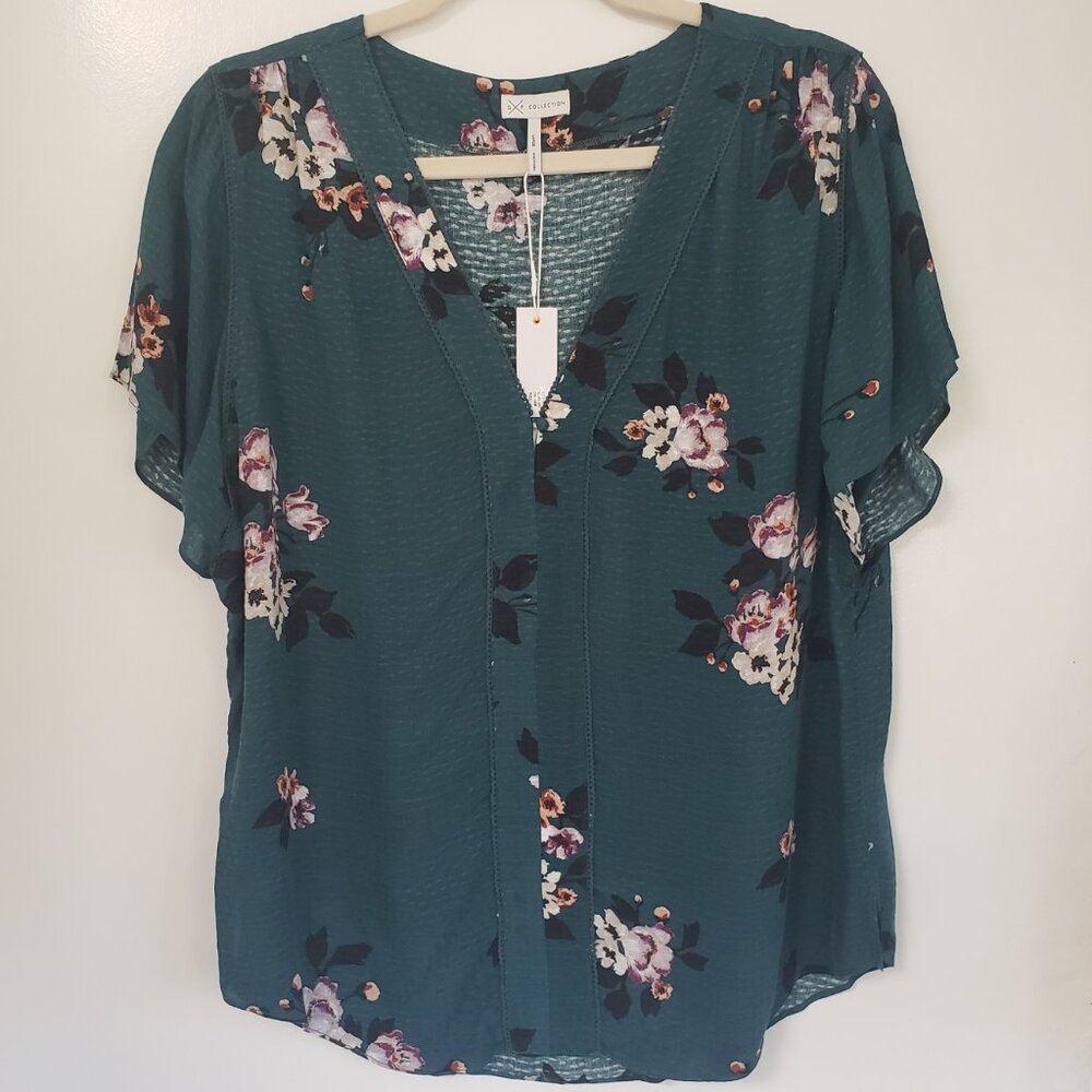 NWT | Gentle Fawn | Green Floral Hattie Blouse | L